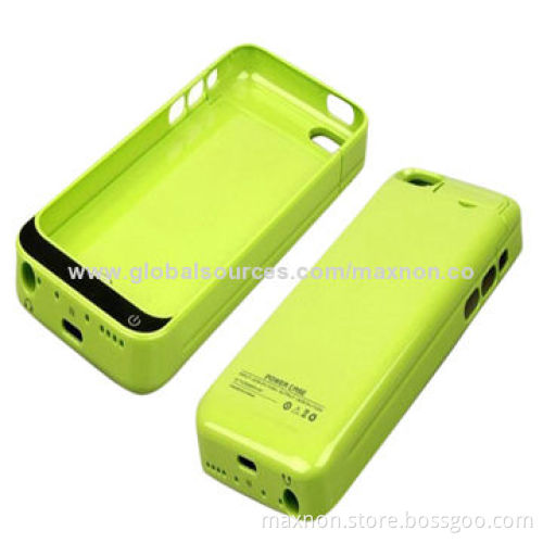 2,200mAh Power Bank Case for iPhone 5 with Back-up Battery and Kick-stand, Various Colors Available